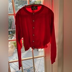 Harley-Davidson Silver Button Red Sweater Harley-Davidson on back Women M